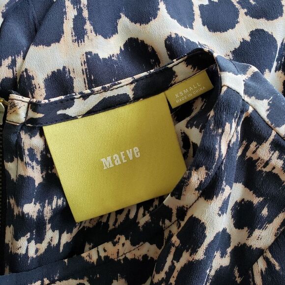 Maeve Anthropologie Linosa Silk Top/Blouse Women's Size X-Small Animal Print - Picture 7 of 9